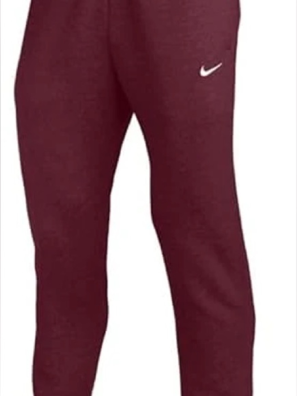 Nike Club Fleece Burgundy Joggers  with White Swoosh